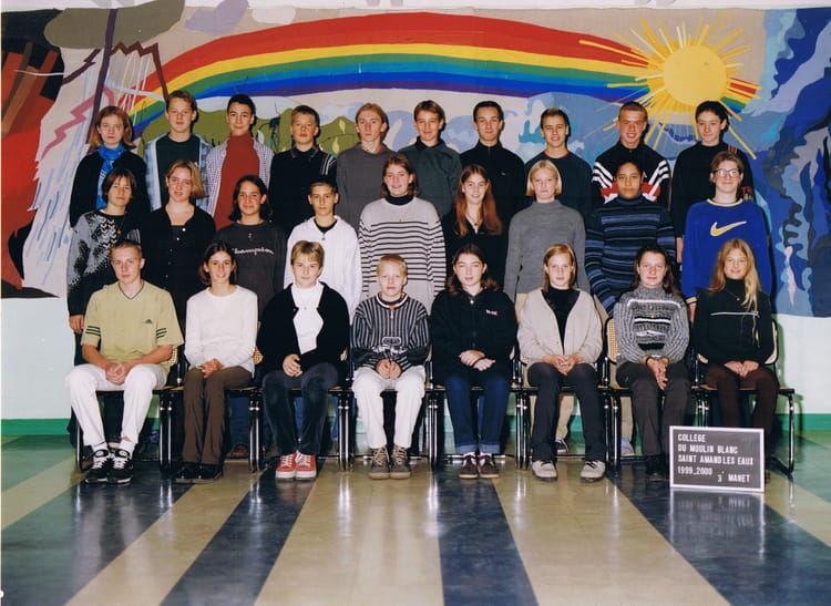 Photo de classe 3ème Manet de 1999, Collège Moulin Blanc - Copains d'avant