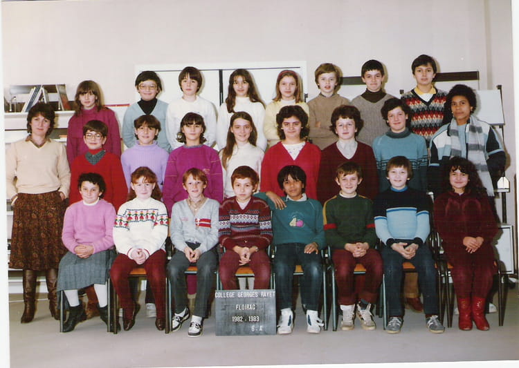 Photo de classe 6èmeA de 1982, Collège Rayet Copains d'avant
