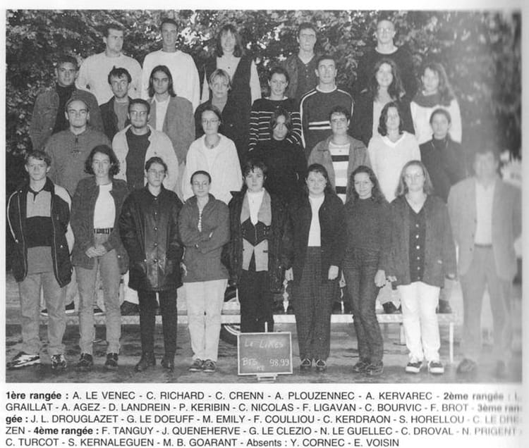 Photo de classe 2 eme année BTS Compta gestion de 1999, Lycée Le Likes ...