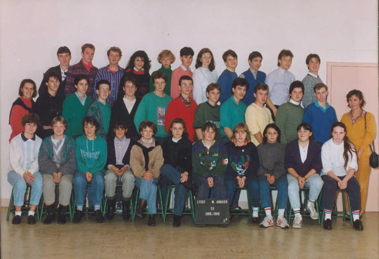 Photo de classe Seconde 4 de 1989, Lycée Michel Anguier - Copains d'avant