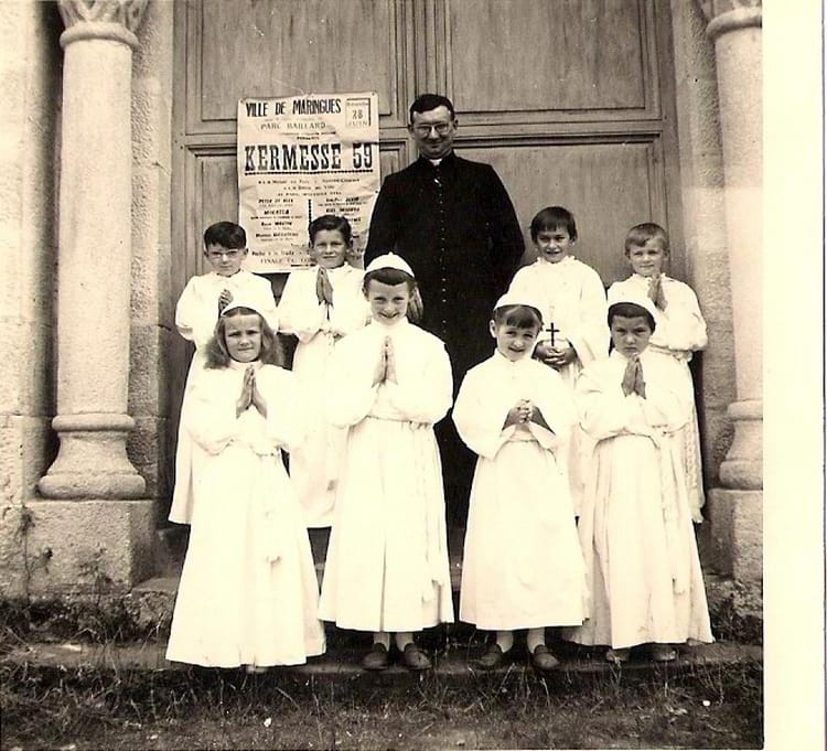 Photo de classe Cathéchisme de 1959, ECOLE CREVANT LAVEINE Copains d