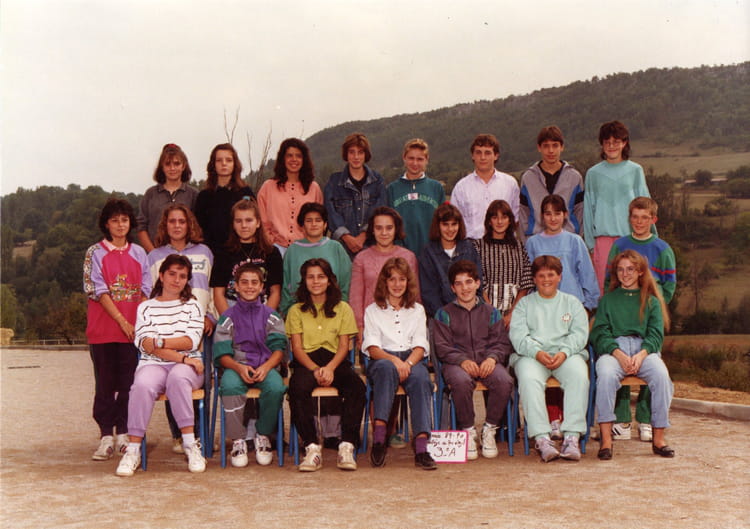 Photo de classe 3eme A année 1989-1990 de 1990, Collège - Copains d'avant