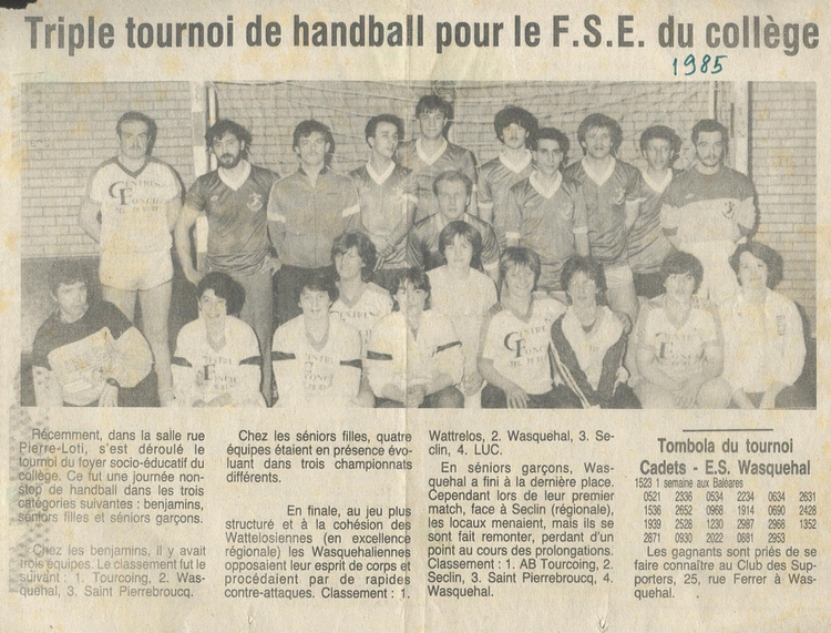 Photo De Classe Tournoi De 1985 Handball Club Copains D Avant Photo De Classe Tournoi De 1985 Handball Club Copains D Avant