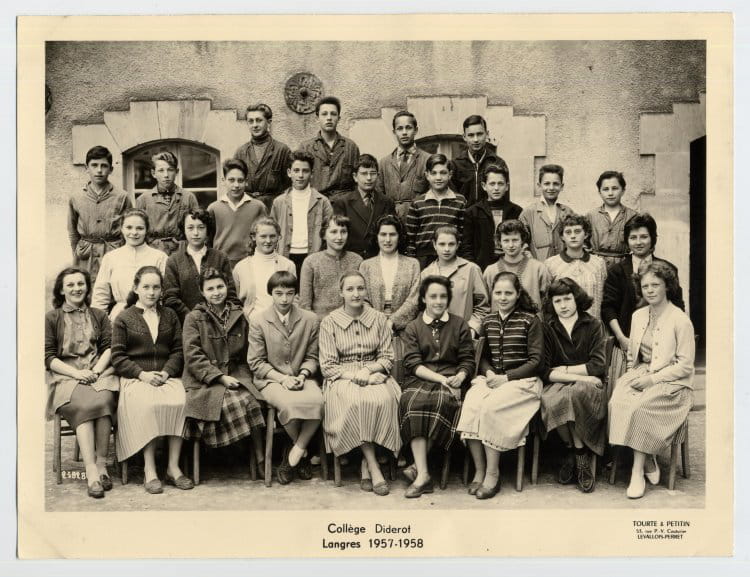 Photo de classe Langres Diderot (annexe Jean Duvet) 4ème de 1958
