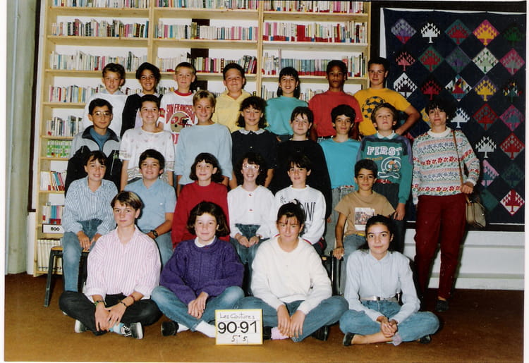 Photo de classe 5ème5 1990-1991 de 1990, Collège Les Coutures - Copains ...
