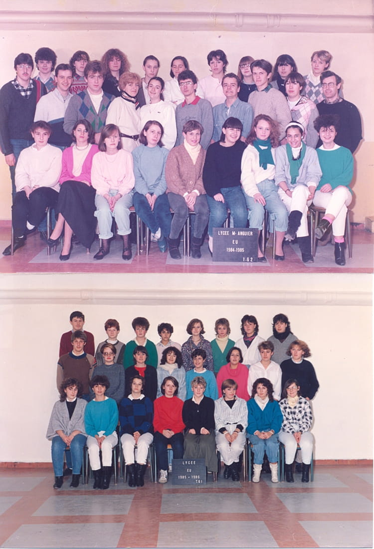 Photo de classe 1ère G2 et Terminale G1 de 1985, Lycée Michel Anguier ...