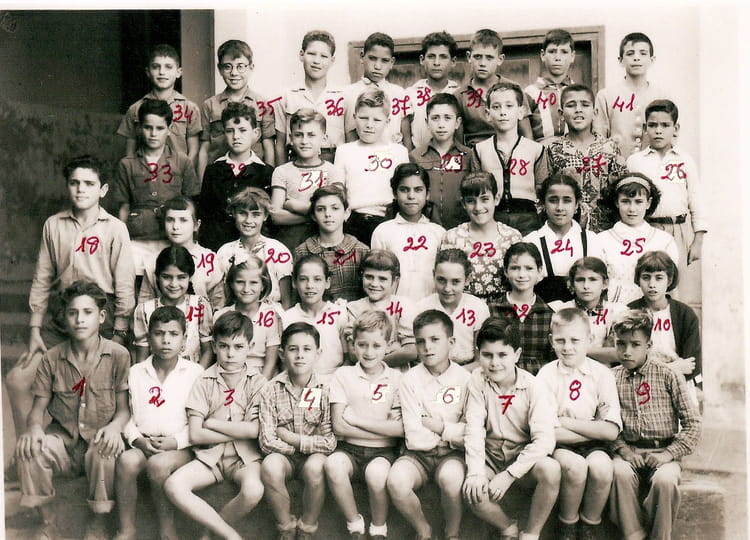 Photo de classe école de Sainte Clotilde CM2 de 1955, ST CLOTILDE