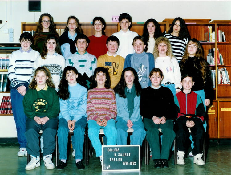 Photo de classe 3eA de 1991, Collège Denis Saurat Copains d'avant