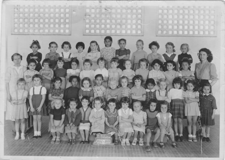 Photo de classe ècole Sainte Marguerite Marie à RABAT au MAROC de 1954