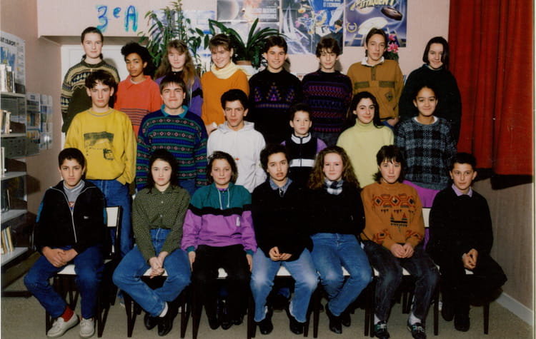 Photo de classe 3e A de 1991, Collège René Cassin - Copains d'avant
