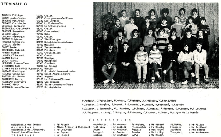 Photo De Classe Term C De 1982 Lycée Saint Gabriel Copains D Avant Photo De Classe Term C De 1982 Lycée Saint Gabriel Copains D Avant