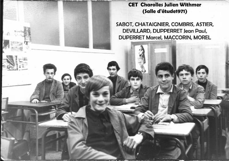Photo de classe CET Charolles Julien Withmer de 1971, SECTION ...