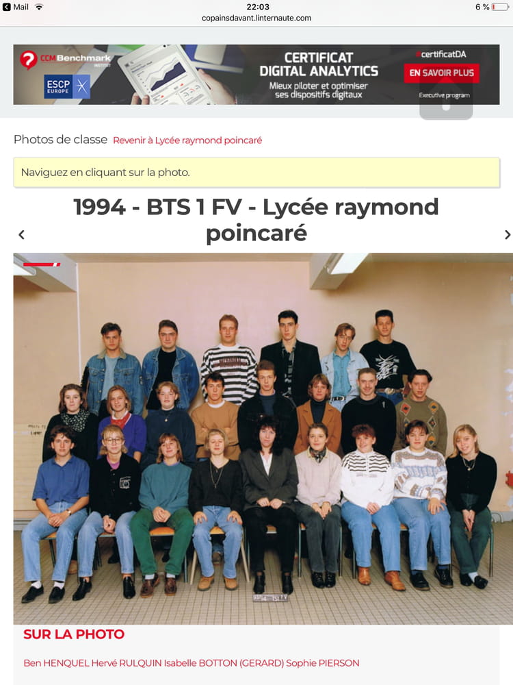 Photo de classe BTS FORCE DE VENTE 1 ère année de 1993, Bts Force De ...