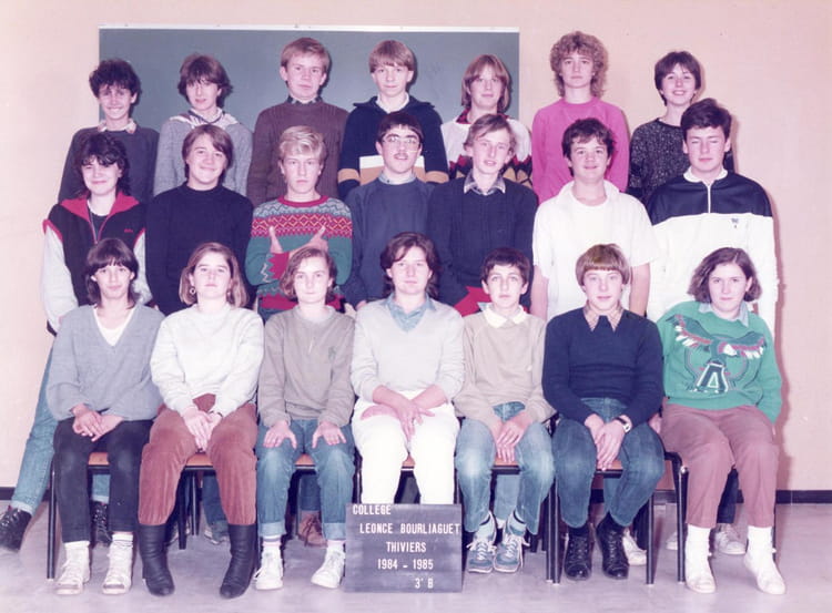 Photo de classe 3èmeB de 1985, Collège Léonce Bourliaguet Copains d'avant