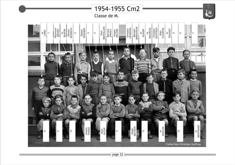 Photo de classe CM 2 de 1955, ECOLE ST BERNARD Copains d'avant