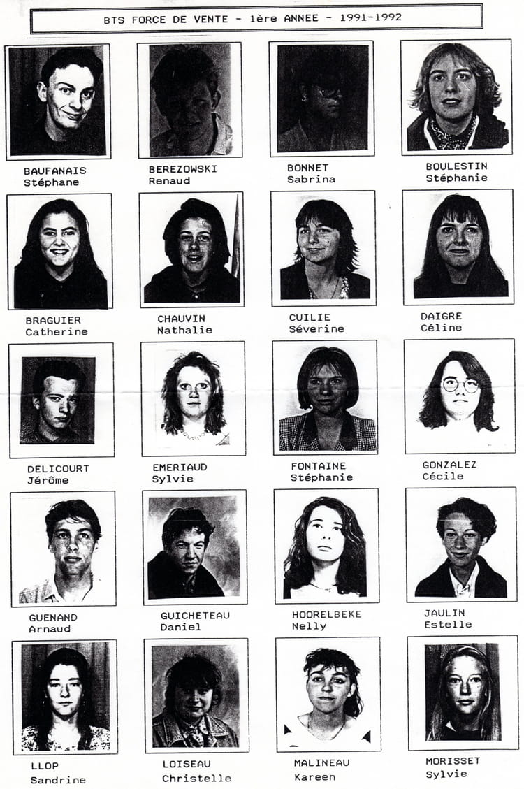 Photo de classe BTS Force de Vente de 1991, Lycée Bernard Palissy ...