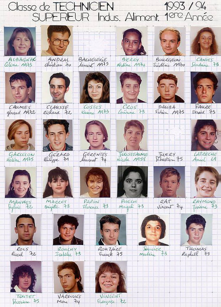 Photo de classe 1ère BTS IA 1993/1994 de 1993, E.n.i.l. - Copains d'avant