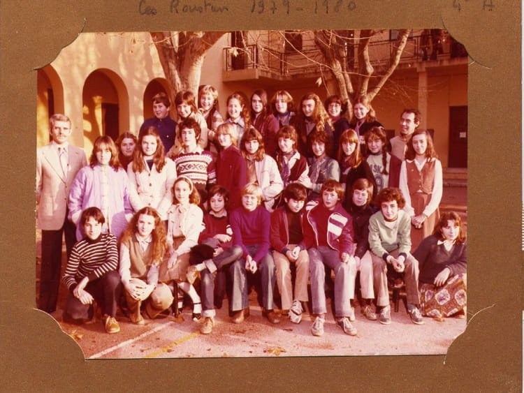 Photo de classe 4ème A 1979-1980 de 1979, Collège Roustan - Copains d'avant