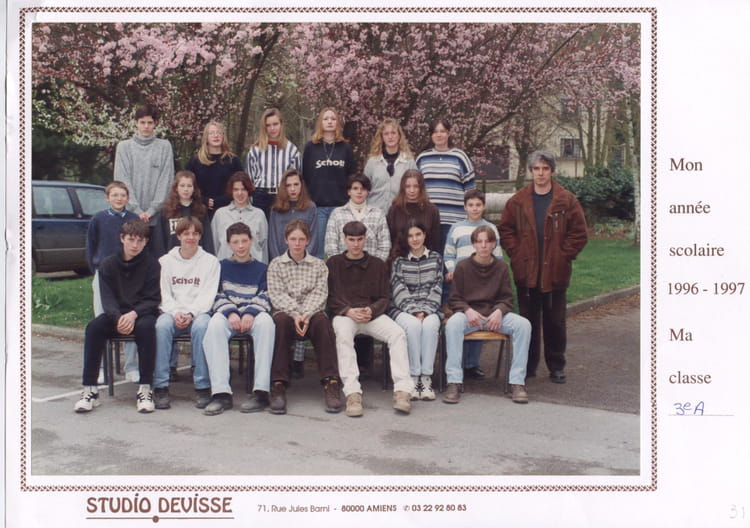 Photo de classe 3A de 1996, Collège Du Val De Nièvre - Copains d'avant