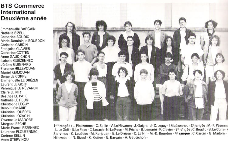 Photo de classe BTS Commerce International 2e annee de 1987, BTS ...