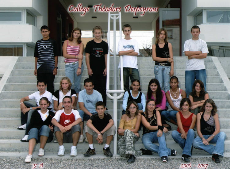 Photo de classe 3°A de 2006, Collège Théodore Despeyrous - Copains d'avant