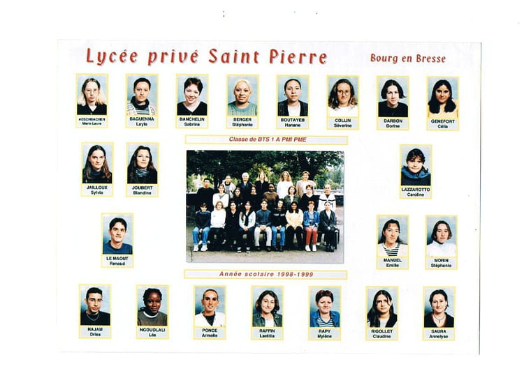 Photo de classe BTS ASS GESTION PME PMI de 1998, Lycée Saint-pierre ...