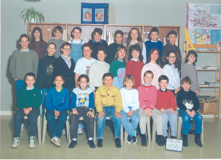 Photo de classe 5ème A 1990-1991 de 1991, Collège - Copains d'avant